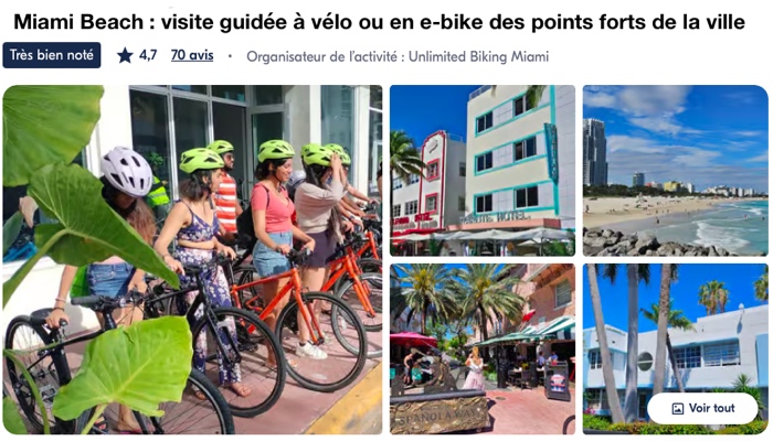 visite guidée Miami Beach vélo