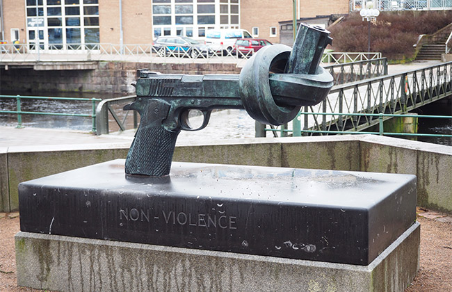 no violence sculpture boras suede