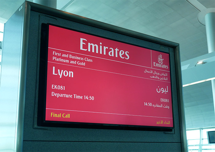 avis emirates dubai lyon economy