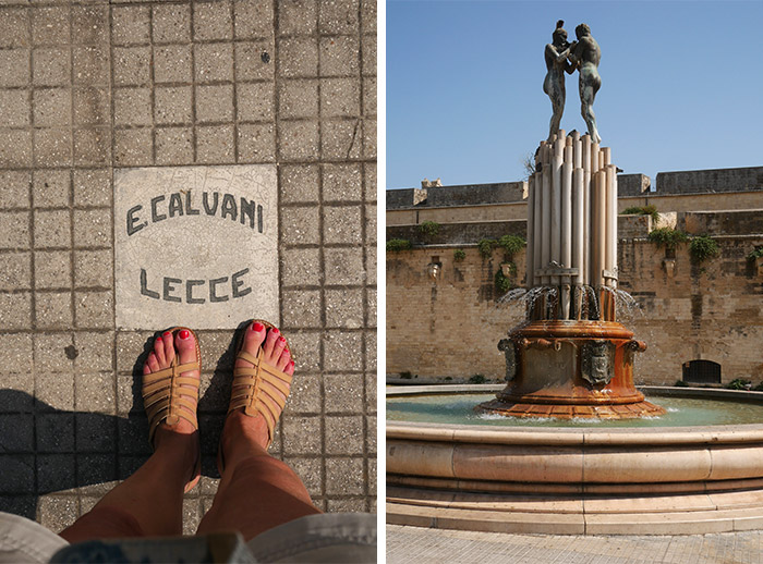 Lecce Pouilles fontaine statue