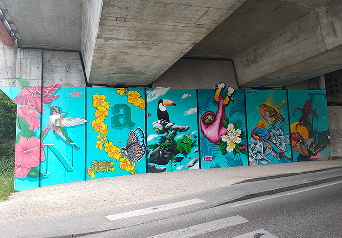 fresque collective nature street art bourgoin