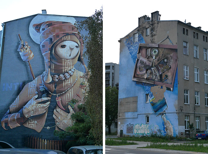 lodz street art pologne