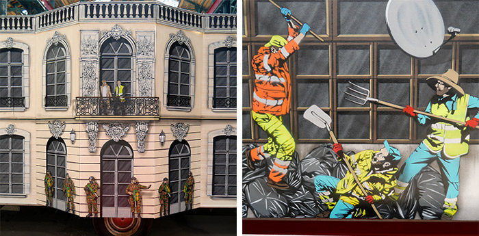 Jaune street art caravanes Mausa