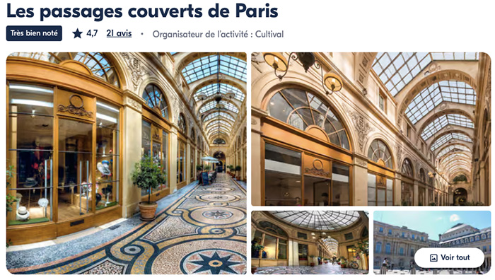 visite à pied passages parisiens