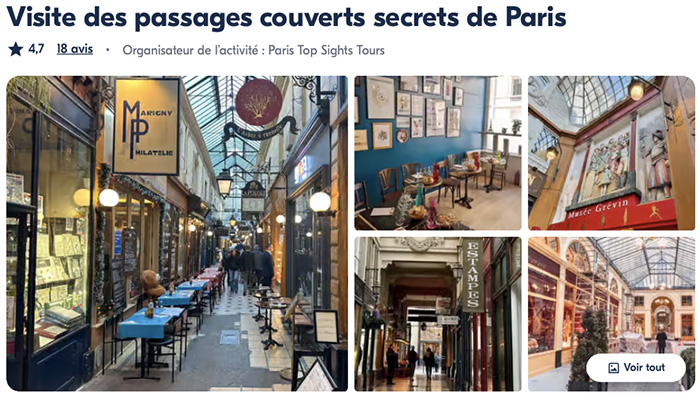 visite des passages couverts secrets de Paris