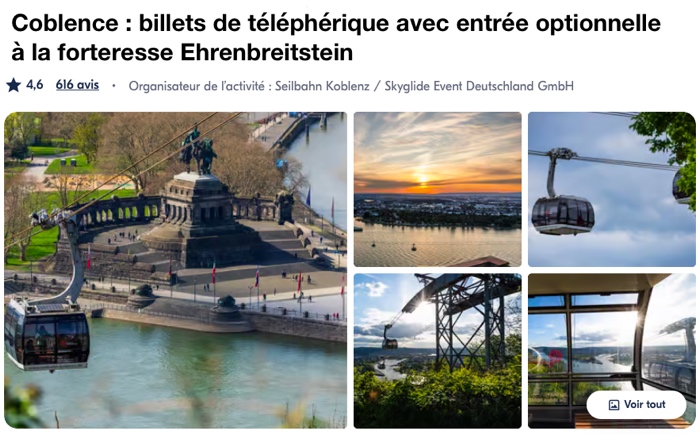 téléphérique coblence billets